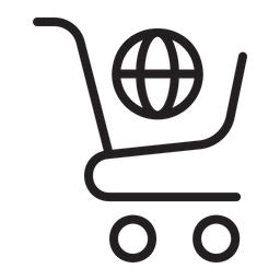 Globe With Shopping Cart  Icon