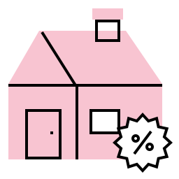 Discount on House  Icon