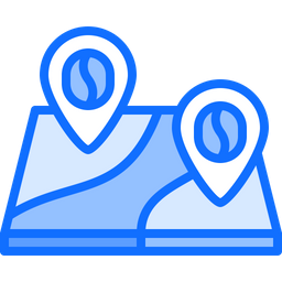 Coffee Bean Map  Icon