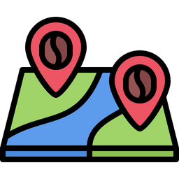 Coffee Bean Map  Icon