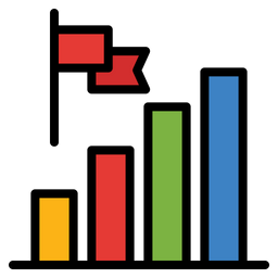 목표 막대 차트 아이콘  아이콘