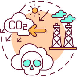 Huge greenhouse gas emission  Icon