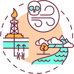 Fracking caused pollution  Icon