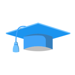 Blue graduation hat  Icon