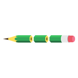 Green pencil cut in pieces  Icon