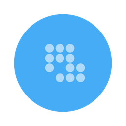 Blue circle with dotted symbol  Icon