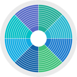 Blue and green circular spectrum  Icon