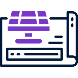 태양광 청사진  아이콘