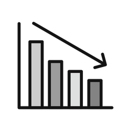 Gráfico de diminuição  Ícone