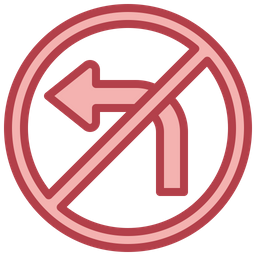 No Left Turn  Icon