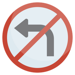 No Left Turn  Icon