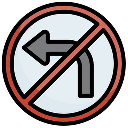 No Left Turn  Icon