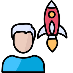 Avatar with rocket  Icon