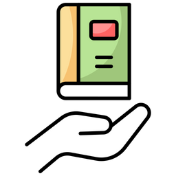 Hand giving book  Icon