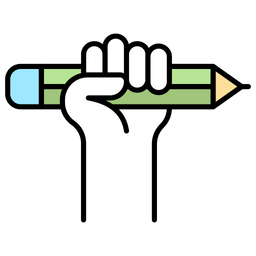 Hand holding a pencil  Icon