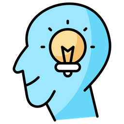 Head with light bulb  Icon