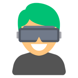 Boy use Virtual reality headset  Icon