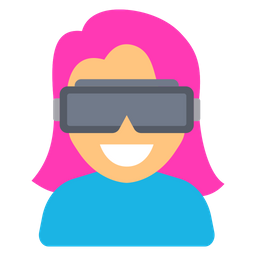 Girl use Virtual reality headset  Icon