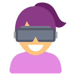 Girl use Virtual reality headset  Icon