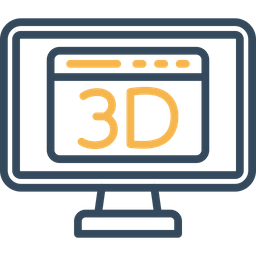 Monitor 3d  Icono