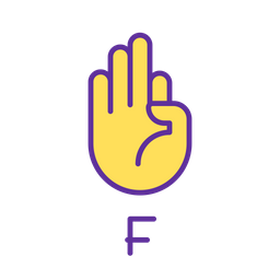 Letter F In American Sign Language  Icon