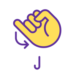 Letter J Sign In Asl  Icon