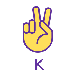 Letter K Sign In Asl  Icon