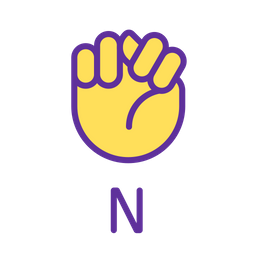 Letter N Sign In Asl  Icon