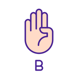 Letter B In American Sign Language  Icon