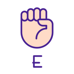 Letter E Visualization In Asl  Icon