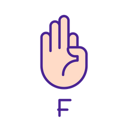 Letter F In American Sign Language  Icon