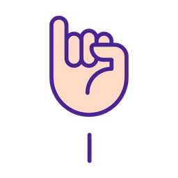 Letter I In American Sign Language  Icon