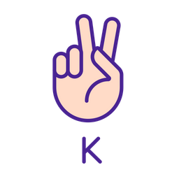 Letter K Sign In Asl  Icon