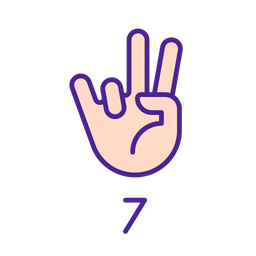 Digit Seven Sign In Asl  Icon