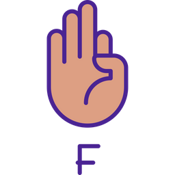 Letter F In American Sign Language  Icon