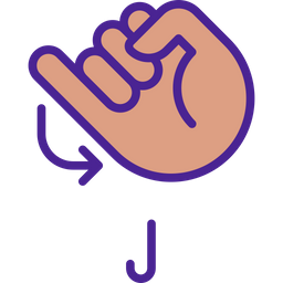 Letter J Sign In Asl  Icon