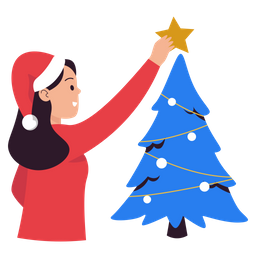 Decorating christmas tree  Icon