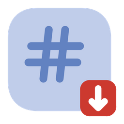 Hashtag Down  Icon