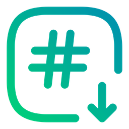 Hashtag Down  Icon