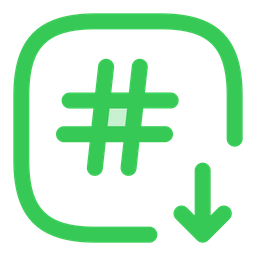 Hashtag Down  Icon