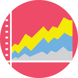 Exibição de gráfico de área  Ícone