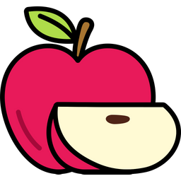 Apple With Sliced Cut  Icon