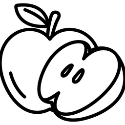 Apple With Half Cut  Icon