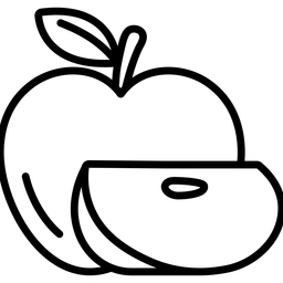 Apple With Sliced Cut  Icon