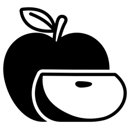 Apple With Sliced Cut  Icon