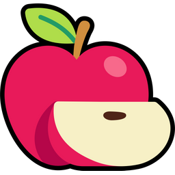 Apple With Sliced Cut  Icon