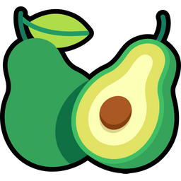 Aguacate con la mitad cortada  Icono