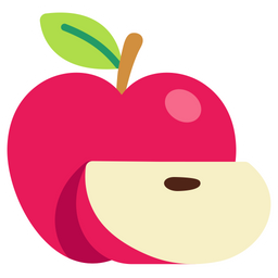 Apple With Sliced Cut  Icon