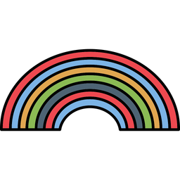 Cloudy Rainbow Color Spectrum Natural Rainbow Icon
