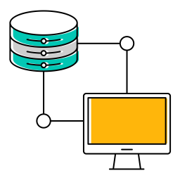 Database connected with device  Icon